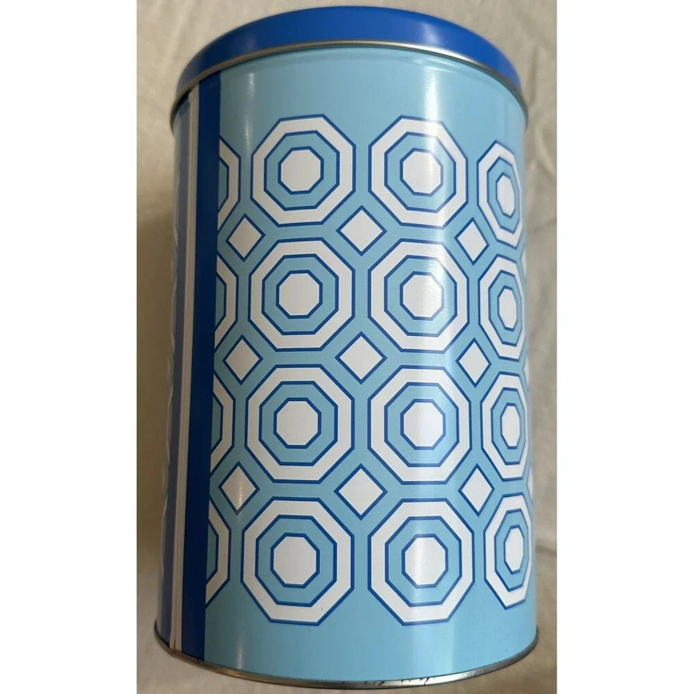 RARE Jonathan Adler Keurig Canister Tin Abstract Limited Edition 2020 Mod Blue